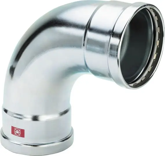 71007300 / Viega Prestabo Bogen 90° 108 mm, Modell 1116XL, verzinkt