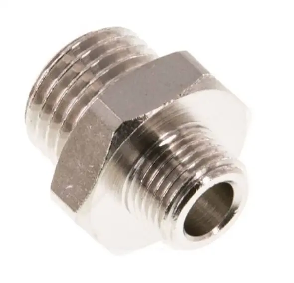 [DN 1418 MSV] DN 1418 MSV / Doppelnippel G 1/4"-G 1/8", Messing vernickelt