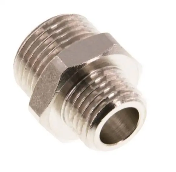 [DN 3814 MSV] DN 3814 MSV / Doppelnippel G 3/8"-G 1/4", Messing vernickelt