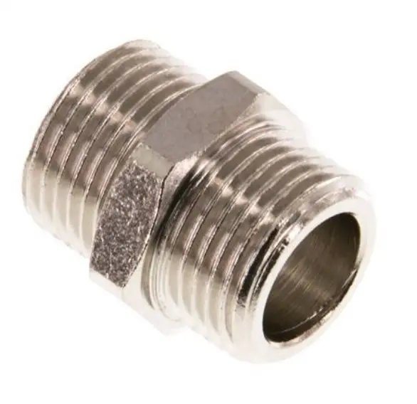 DN 3838 MSV / Doppelnippel G 3/8"-G 3/8", Messing vernickelt