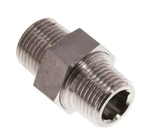 DNT 1212 ES4A / Doppelnippel trennbar R 1/2"-R 1/2", 1.4571 PN40, konisch dichtend