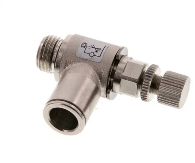 GRLAIQS 1410 MSV / Winkel-Drosselrückschlagventil G 1/4"-10mm,abluftregelnd