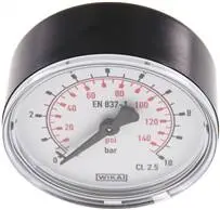 [MW 1063] MW 1063 / Manometer waagerecht (KU/Ms), 63mm, 0-10 bar, G1/4