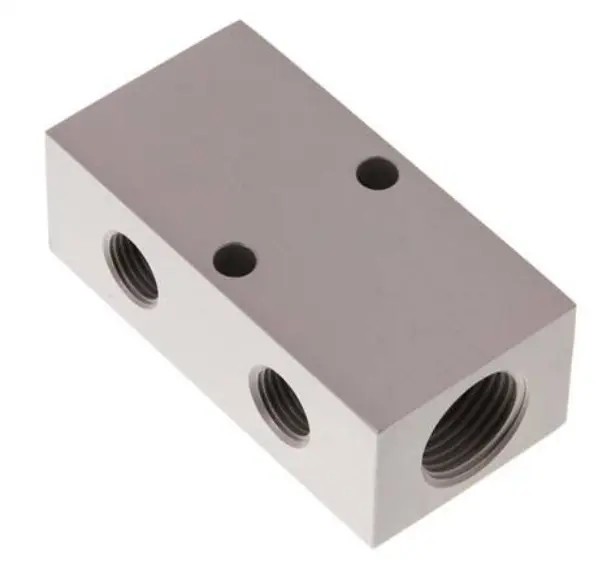 [RLD2 1214 A] RLD2 1214 A / Verteilerleiste 2x G 1/2"-4x G 1/4", Aluminium eloxiert