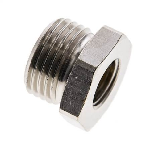 [RN 1214 MSV] RN 1214 MSV / Reduziernippel G 1/2"(AG)-G 1/4"(IG), Messing vernickelt