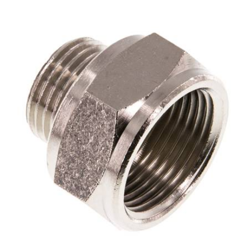 RN 1234 MSV / Reduziernippel G 1/2"(AG)-G 3/4"(IG), Messing vernickelt