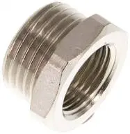 RN 1238 MSV / Reduziernippel G 1/2"(AG)-G 3/8"(IG), Messing vernickelt