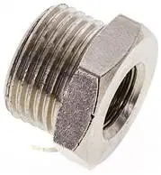 RN 3818 MSV / Reduziernippel G 3/8"(AG)-G 1/8"(IG), Messing vernickelt