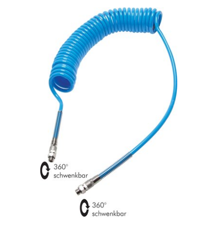 SPK PUN 1410/3 / PUR-Spiralschlauch G 1/4"-10 x 6,5 mm, 3,0 mtr. Arbeitslänge