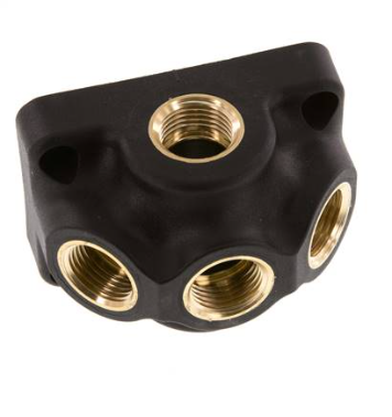 [WD 12 LW 3 KD] Wanddose (Luftweiche) G 1/2"-3x G 1/2", Durchgangsverteilerdose