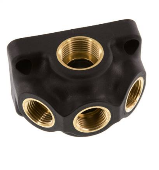 [WD 12 LW 3 KD-34] WD 12 LW 3 KD-34 / Wanddose (Luftweiche) G 3/4"-3x G 1/2", Durchgangsverteilerdose